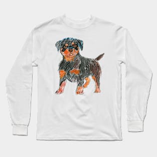 Cute Rottweiler Like Kids Drawing Long Sleeve T-Shirt